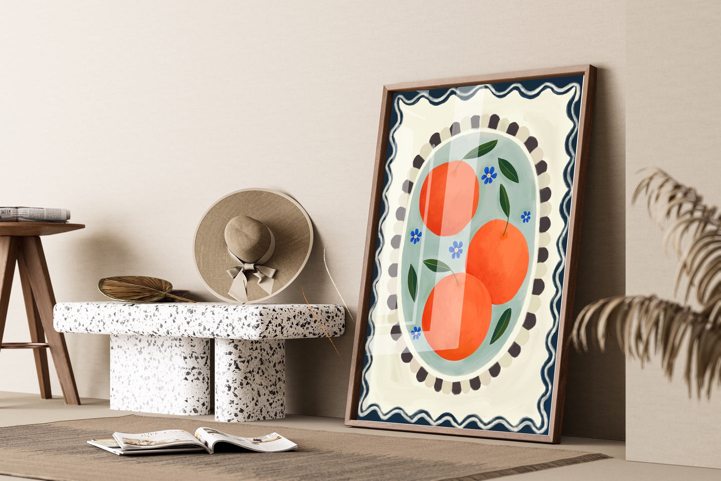 Orange With Border | Unframed