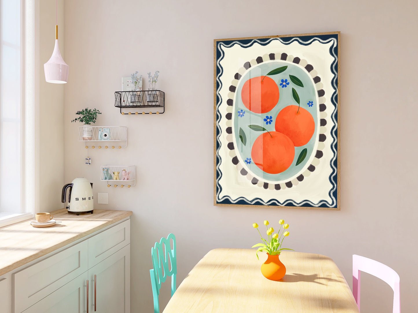 Orange With Border | Unframed