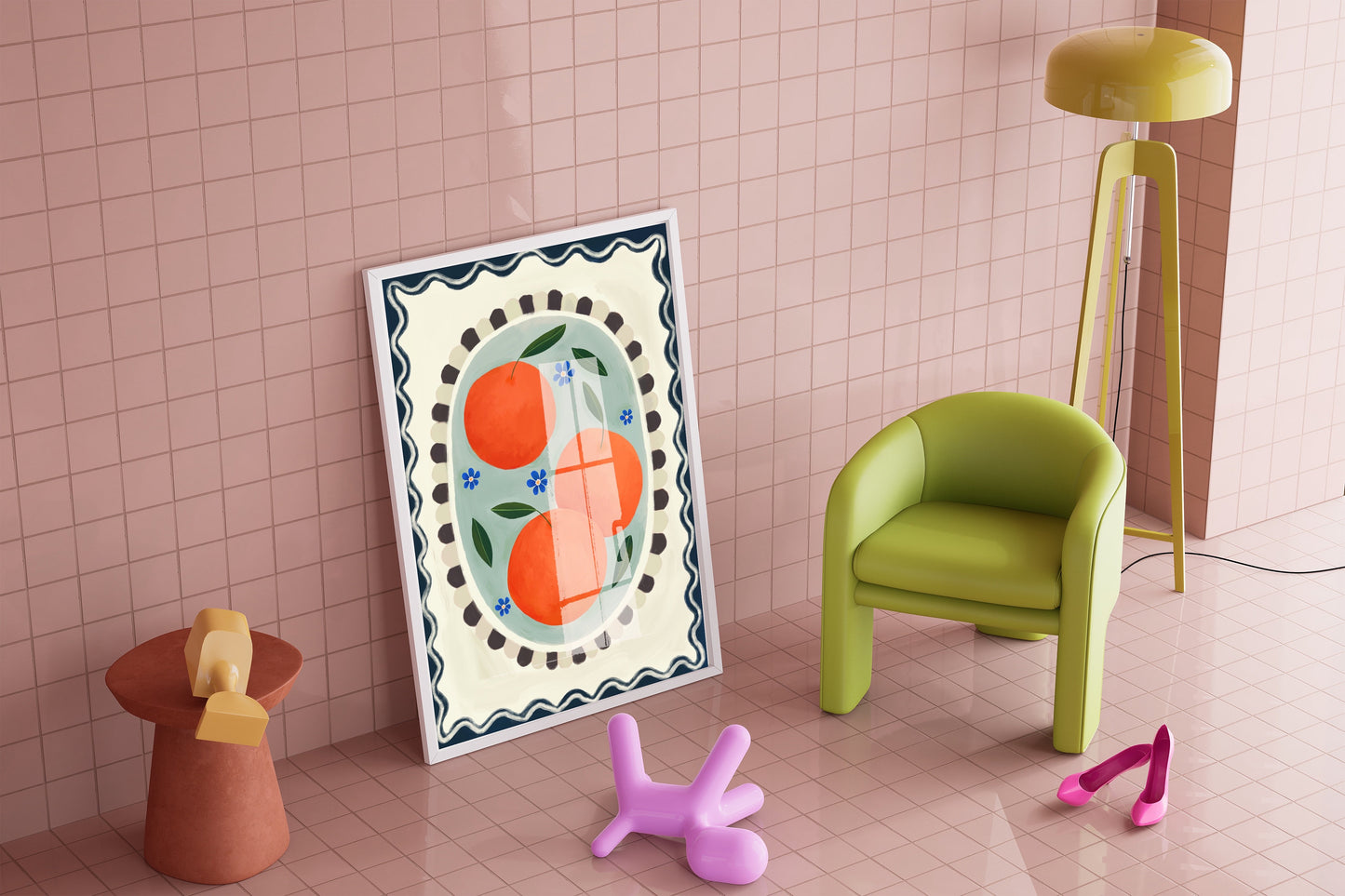 Orange With Border | Unframed