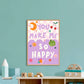You Make Me Happy, Kids Happy Print, Bright Kids Wall Art, Cute Wall Art Kids Room, Nursery Bright Rainbow Art, Girls Bedroom, Boys Bedroom,