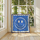 True Blue Smiley, Dopamine Decor, Maximalist, Colourful Wall Art, Smiley Face Wall Art, Wall Art, Art Prints, Colourful Art Prints, Square,