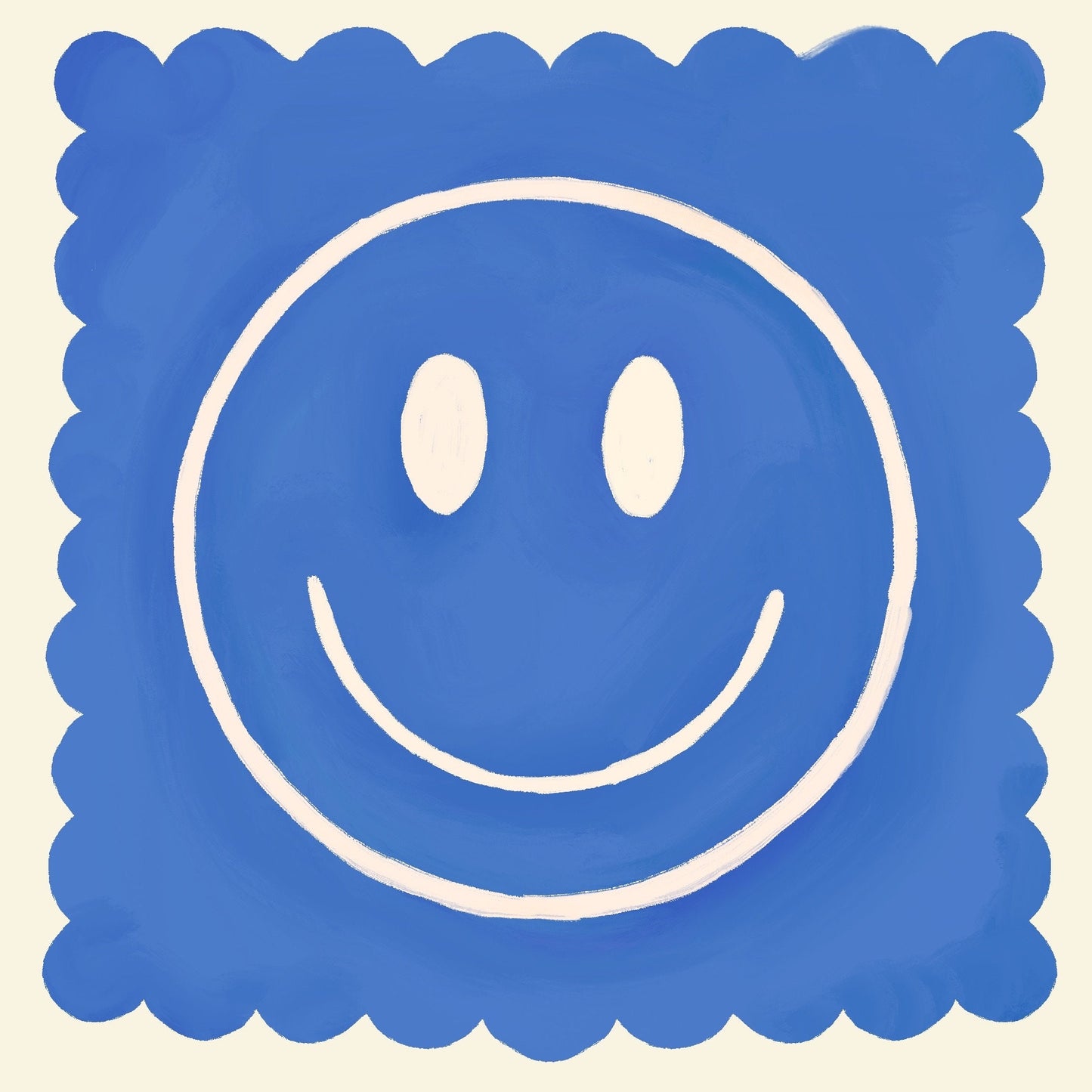 True Blue Smiley | Unframed