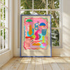 Abstract Face Print, Maximalist Home Abstract Print, Gallery Wall Print, Colourful Gallery Wall, Bright Colourful Art Print,