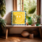 Yellow Smiley, Dopamine Decor, Maximalist, Colourful Wall Art, Smiley Face Wall Art, Wall Art, Art Prints, Colourful Art Prints, Square,