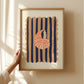 Red Stripe Shell/ Bathroom Print / Beach Print / Shell Art / Colourful Bathroom/ Maximalist / shell / Wall Art / shells / Summer Print /