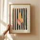 Yellow Shell, Hand Drawn Abstract shell Drawing, shell Art Print, Maximalist Art , Colourful Home Decor, Pink Home, Bathroom Art