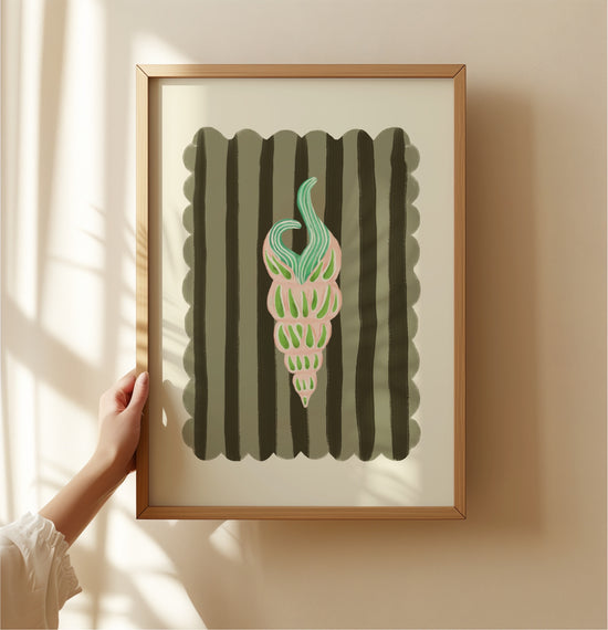 Pink and Green Shell | Unframed