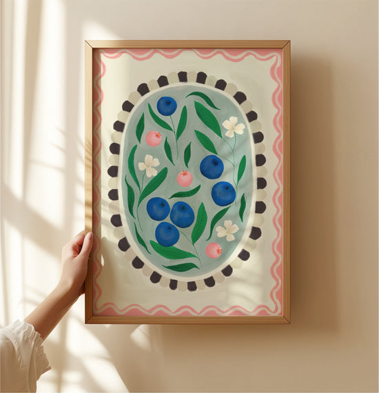 Blueberry With Border | Unframed