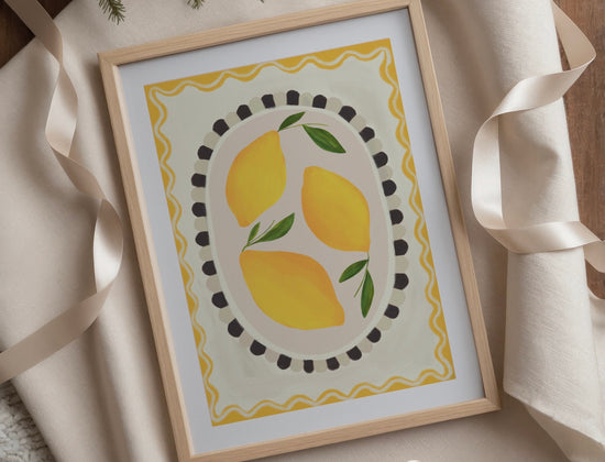 Lemon With Border | Unframed
