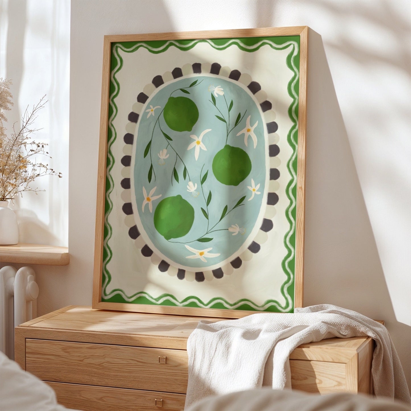 Lime With Border | Unframed