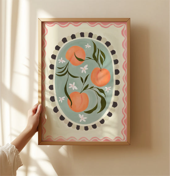 Peach With Border | Unframed