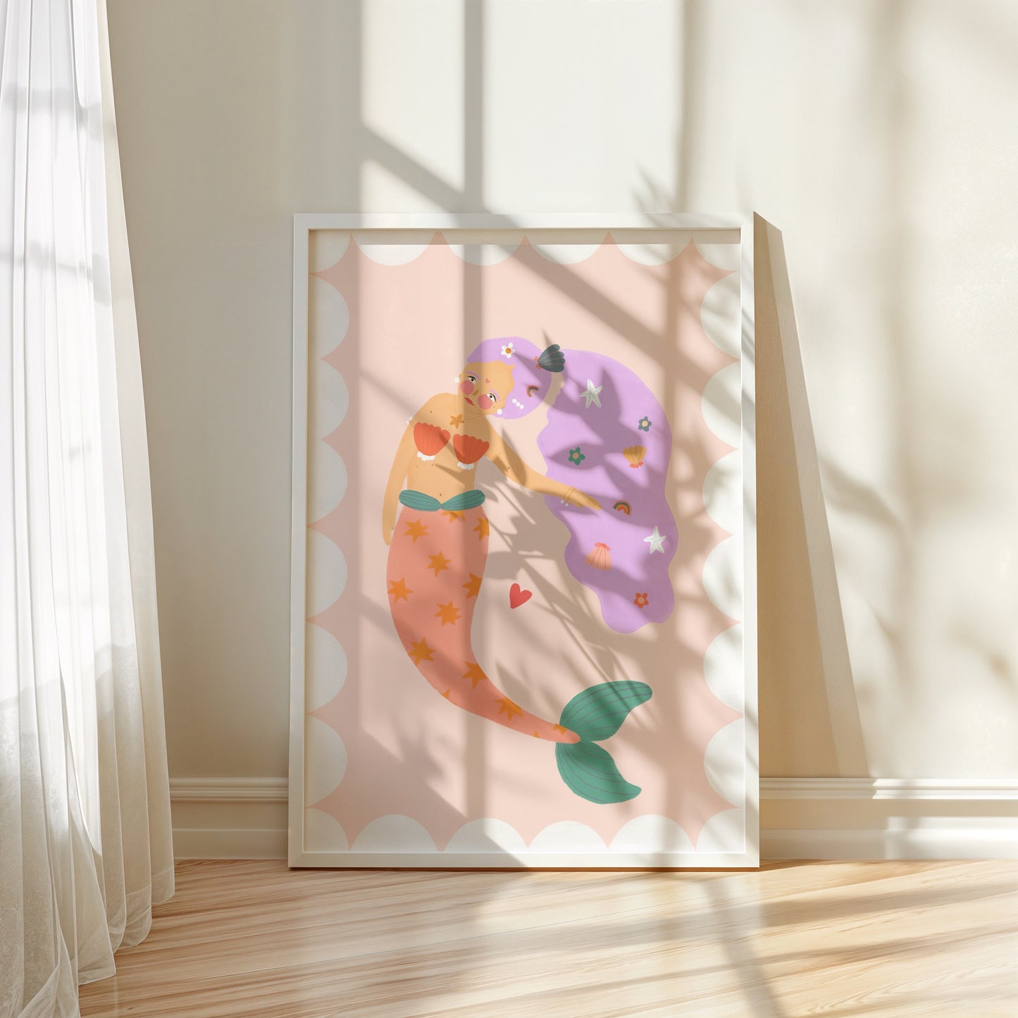 Purple Haired Mermaid | Unframed