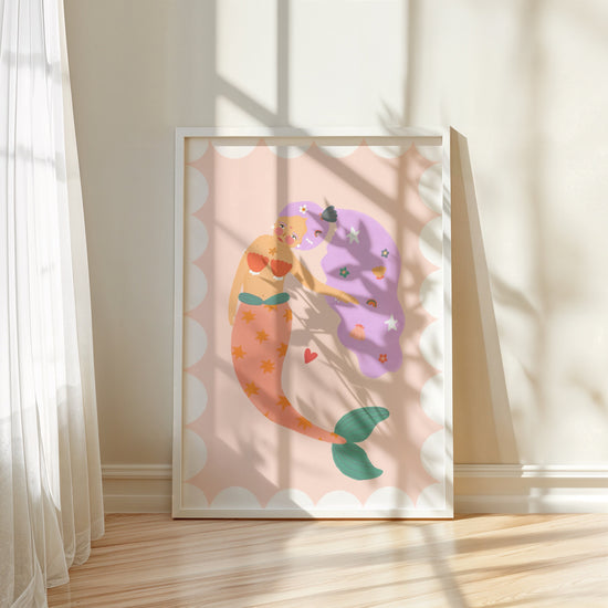 Purple Haired Mermaid | Unframed