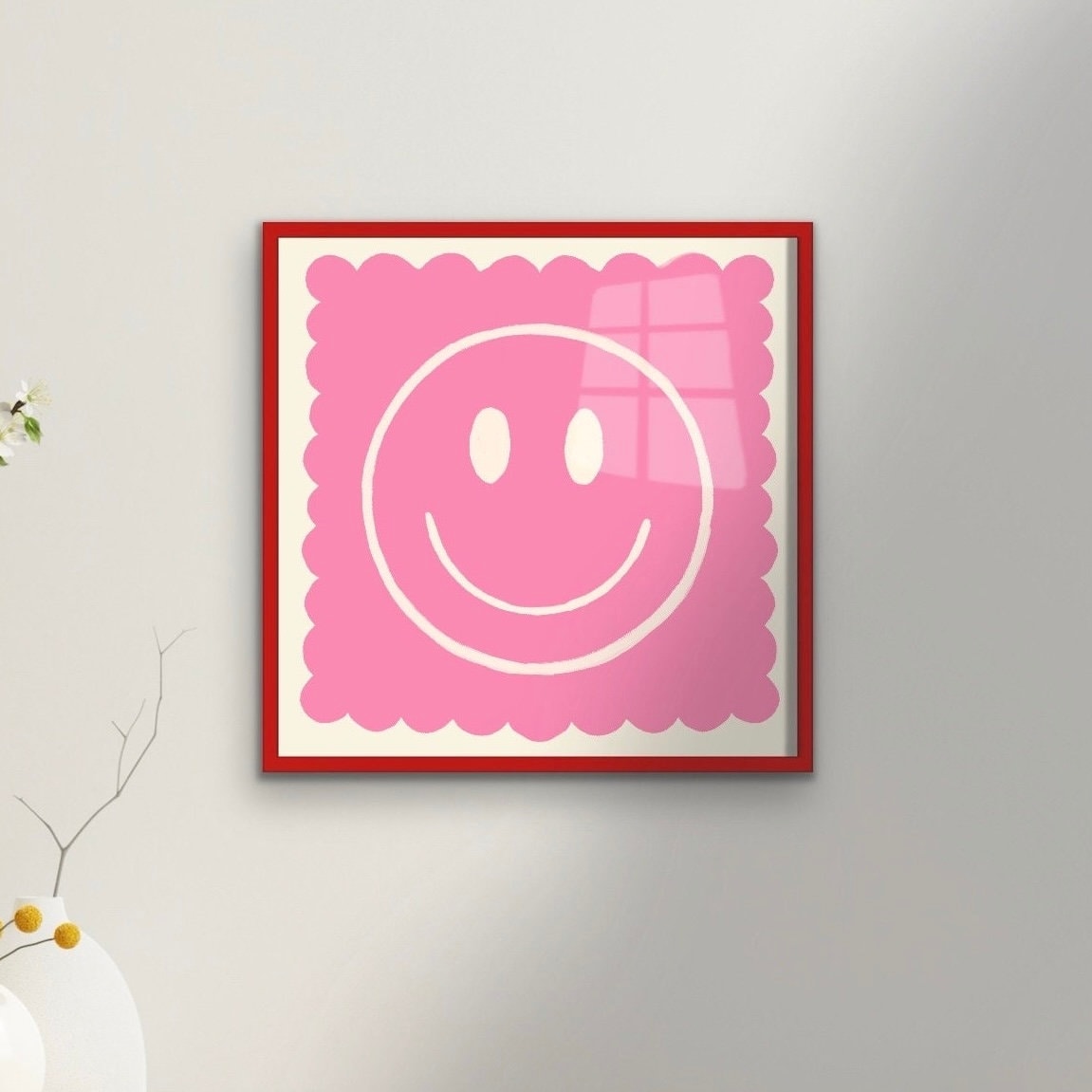 Pink Smiley | Unframed