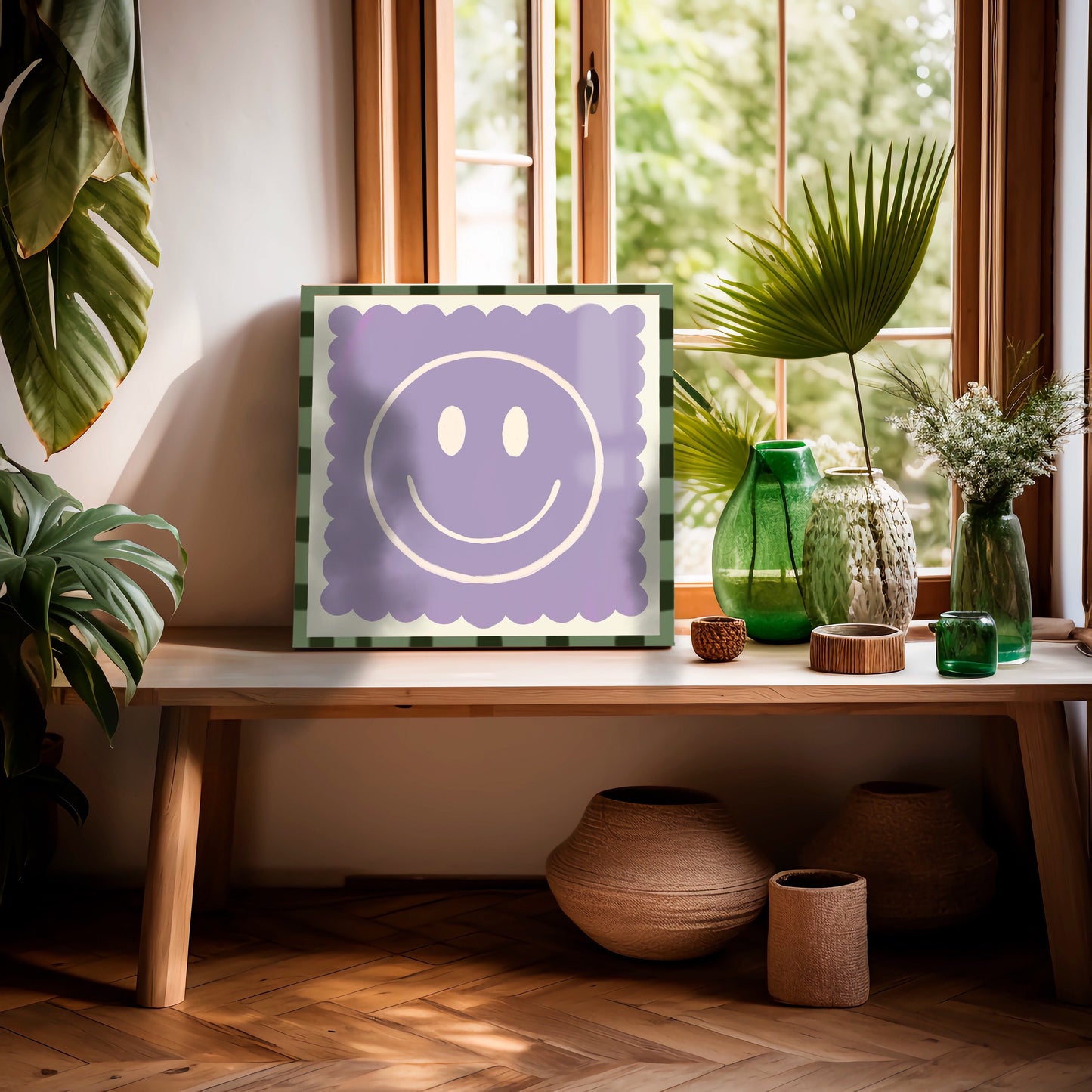 Purple Smiley | Unframed