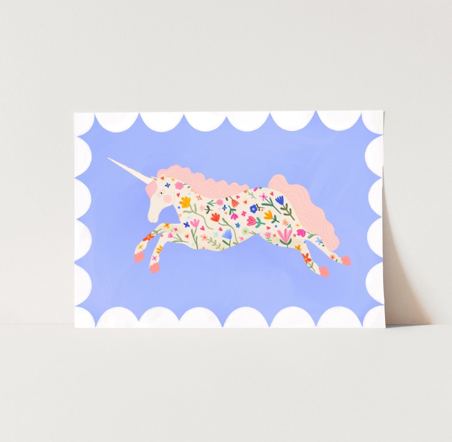 Floral Unicorn | Unframed | More Colours Available
