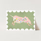 Floral Unicorn | Unframed | More Colours Available