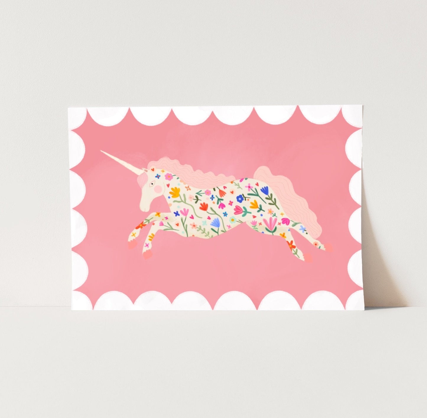 Floral Unicorn | Unframed | More Colours Available