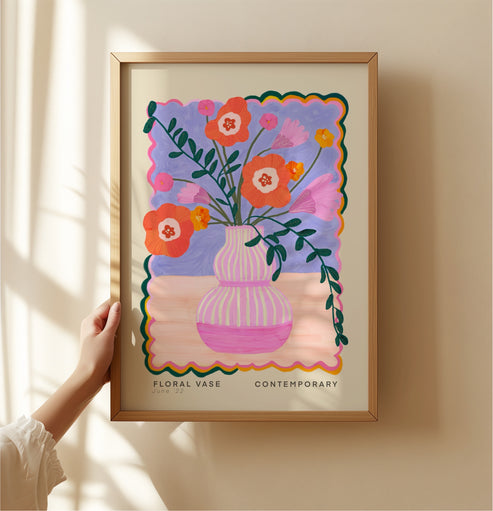 Lilac Vase Neutral Background | Unframed