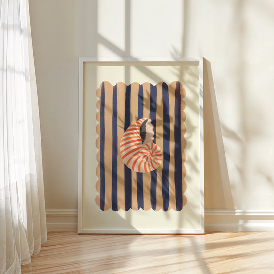 Red Striped Shell | Unframed