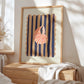 Red Stripe Shell/ Bathroom Print / Beach Print / Shell Art / Colourful Bathroom/ Maximalist / shell / Wall Art / shells / Summer Print /