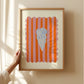 Blue Striped Shell, Hand Drawn Abstract shell Drawing, shell Art Print, Maximalist Art , Colourful Home Decor, Pink Home, Bathroom Art