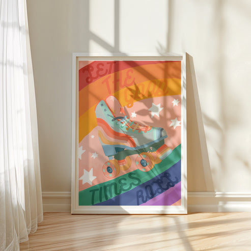 Rainbow Rollerskate | Unframed