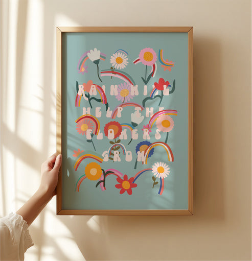 Flowers and Rainbows | Unframed