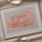 Ice Cream Print, Ice Cream Print, Ice Cream Art, Pink Bedroom, Girls Bedroom, Nursery Print, Kids Pastel Art Print, Ice Cream Van, Summer,