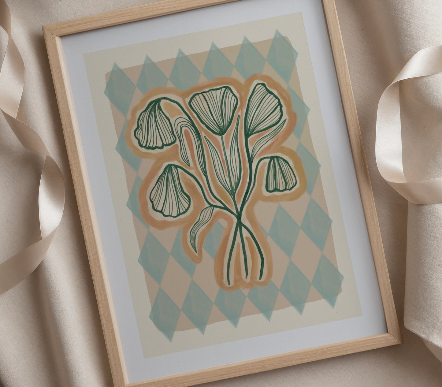 Line Drawing Bouquet | Unframed