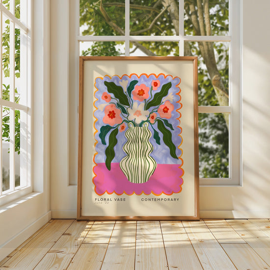 Green Striped Vase | Unframed