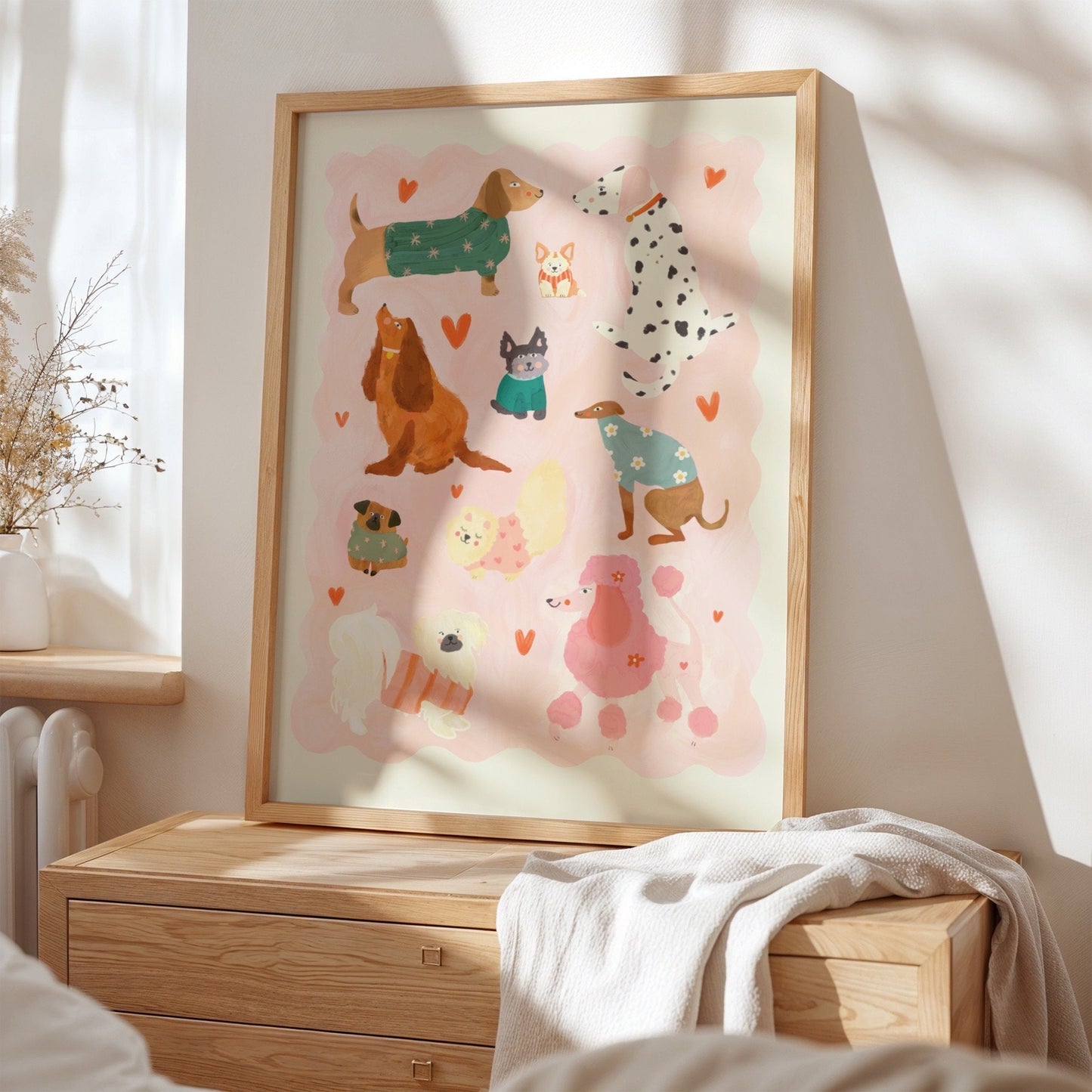 Puppy Love Pink | Unframed
