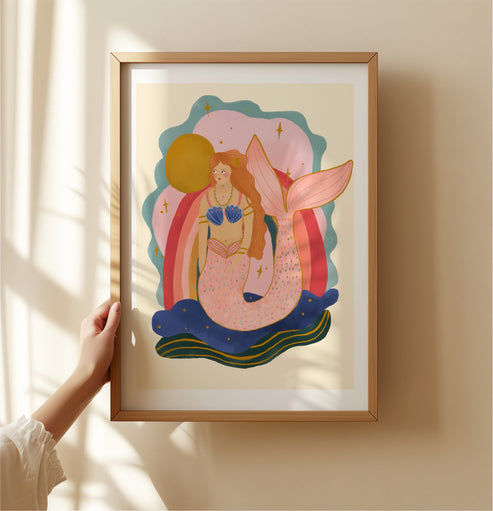 Rainbow Mermaid | Unframed