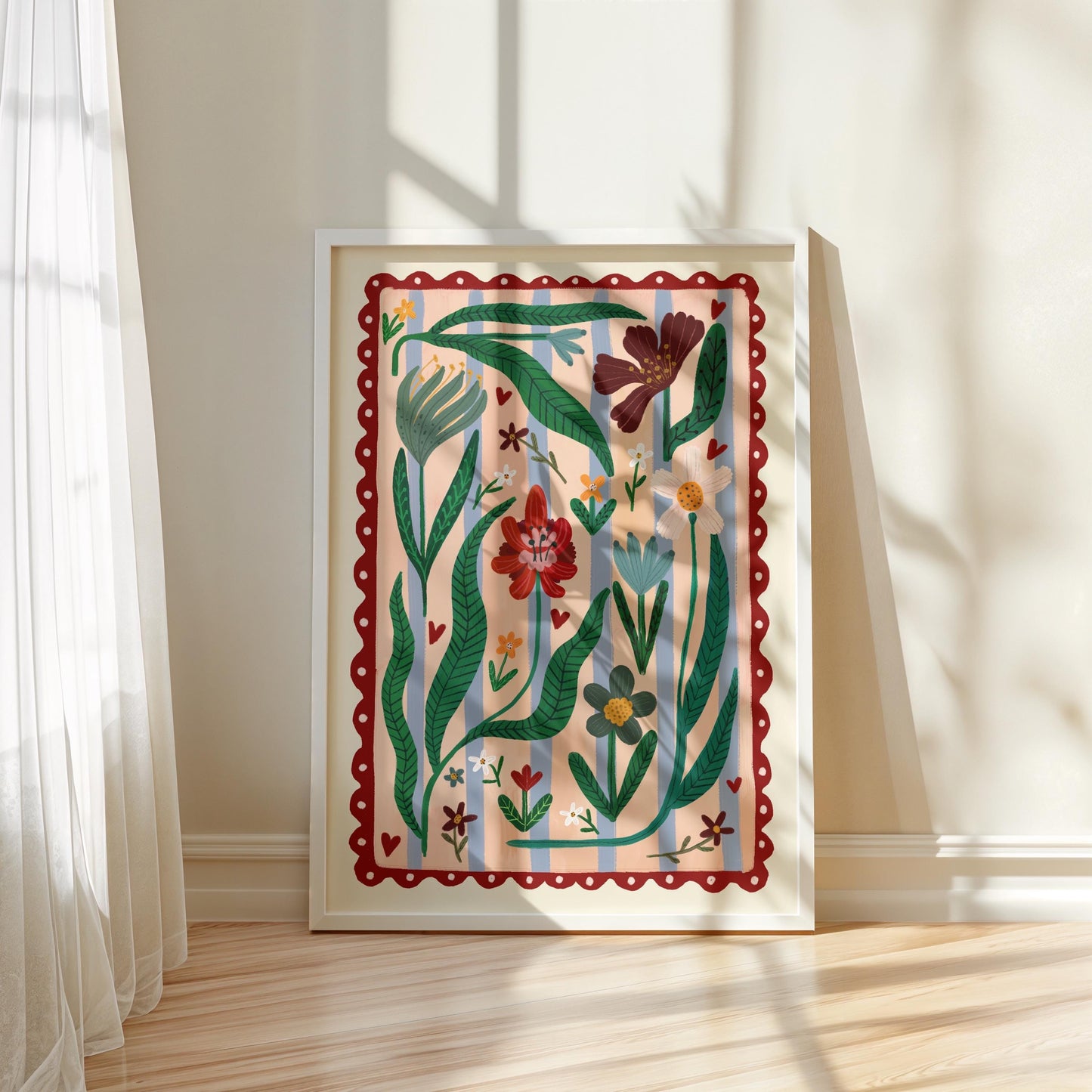 Boho Flower Kids / Flower illustration / Eco / Nursery Art / Kids Room / Art / Print / Gifts for Her / kids / Flowers / Colour Pop / Bright