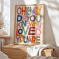 Oh Baby, Kids Art Print, Positivity Print, Affirmation Print, Rainbow Print, Typography Print, Quote wall Art, Wall Art, Gallery Wall, Kid