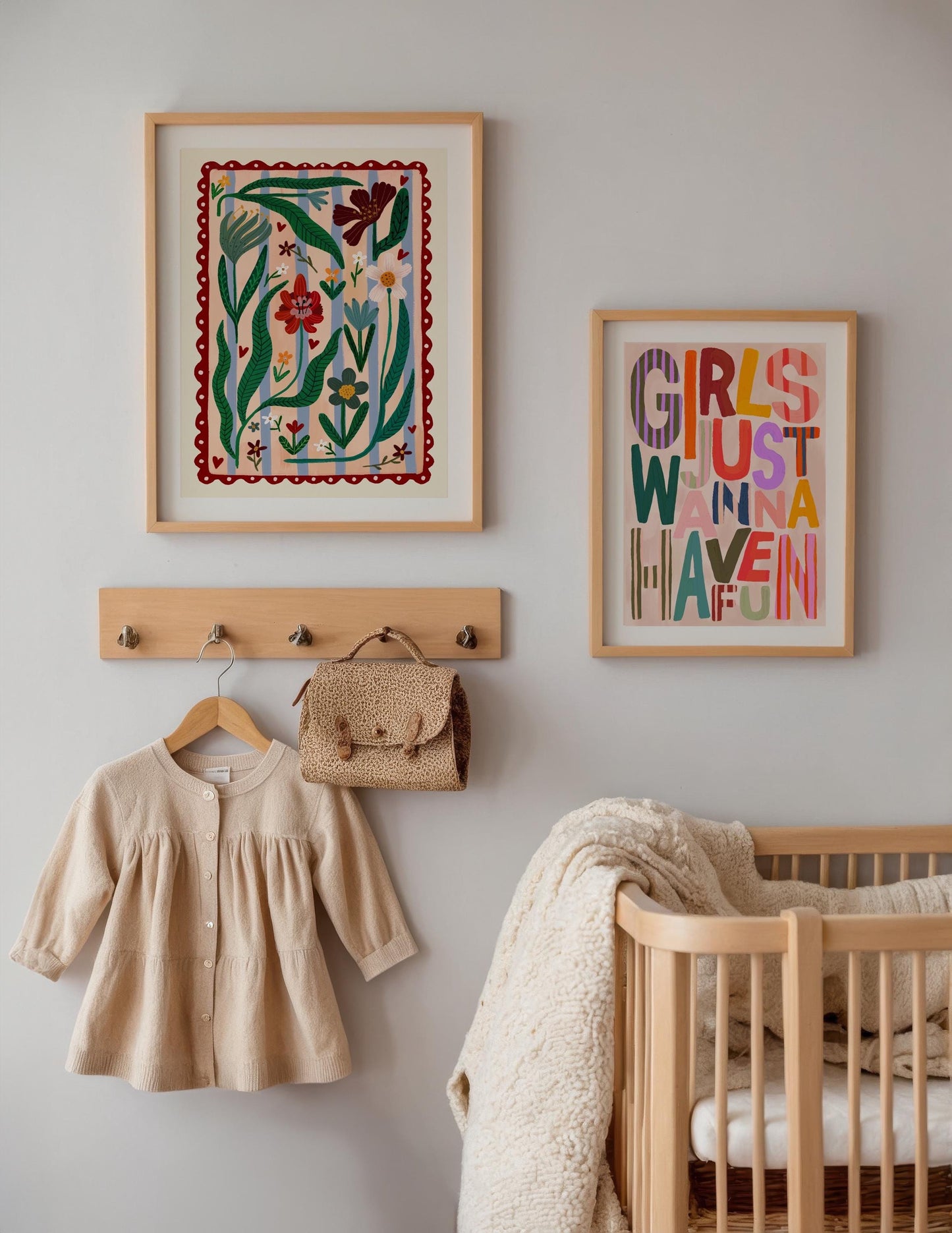 Boho Flower Kids / Flower illustration / Eco / Nursery Art / Kids Room / Art / Print / Gifts for Her / kids / Flowers / Colour Pop / Bright