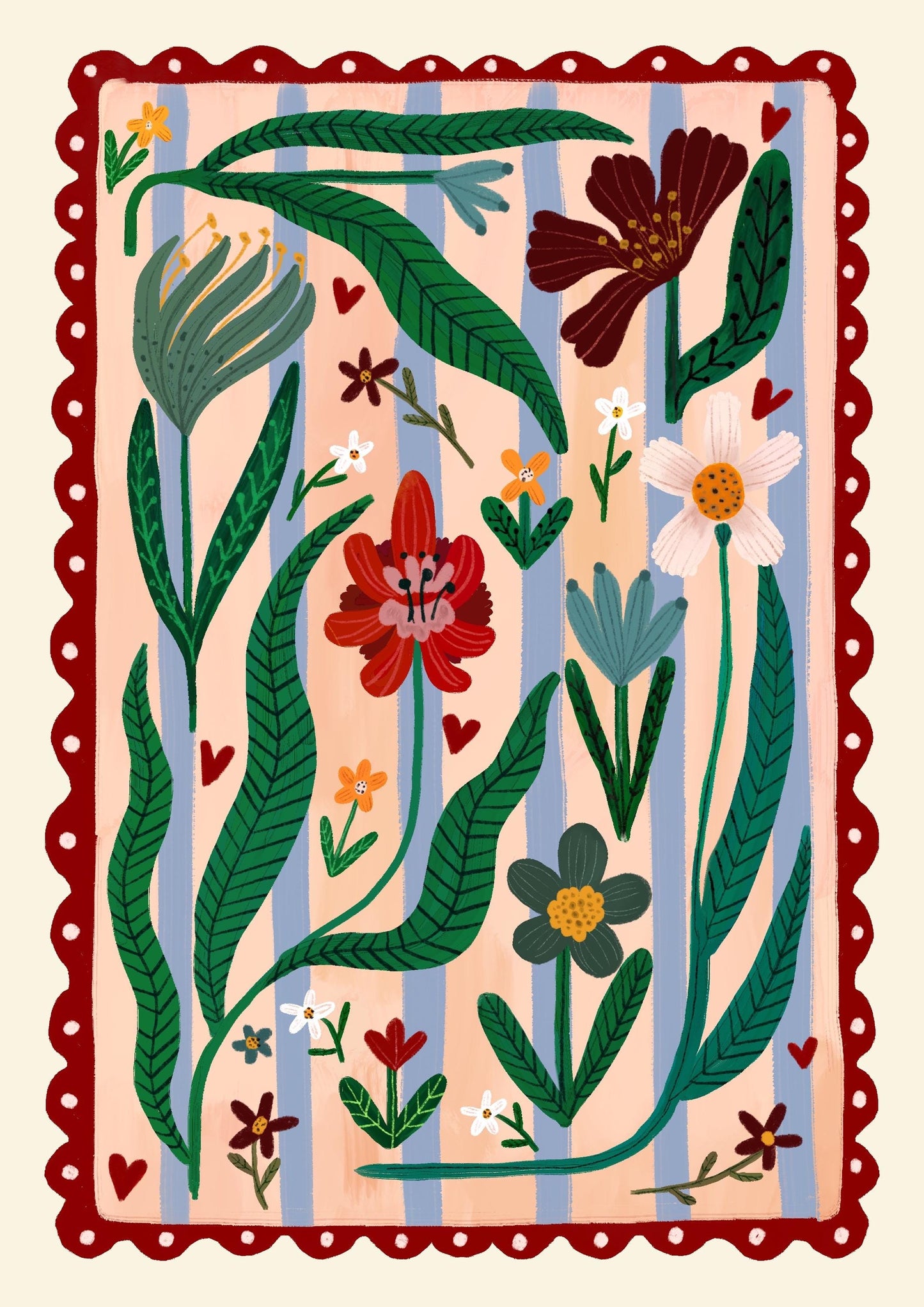 Boho Flower Kids / Flower illustration / Eco / Nursery Art / Kids Room / Art / Print / Gifts for Her / kids / Flowers / Colour Pop / Bright