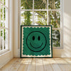 Black and Green Smiley, Dopamine Decor, Maximalist, Colourful Art, Smiley Face Wall Art, Wall Art, Art Prints, Colourful Art Prints, Square
