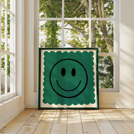 Black and Green Smiley| Unframed