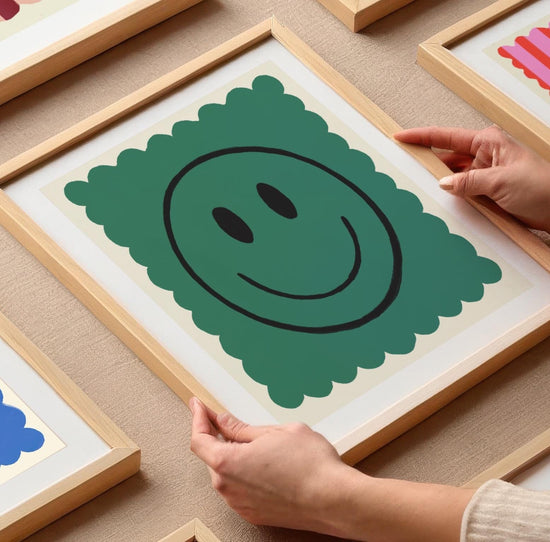 Black and Green Smiley| Unframed