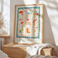 Favourite Things Blue / Flower illustration / Nursery Art / Kids Room / Art / Print / Gifts for Kid / kids / Flowers / Colour Pop / Bright