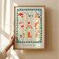 Favourite Things Blue / Flower illustration / Nursery Art / Kids Room / Art / Print / Gifts for Kid / kids / Flowers / Colour Pop / Bright