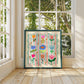 square Flower Kids, Playroom Art, Kids Art Prints, Gallery Art Print, Cute Kids Art, Playroom, Kids Wall Art, Kids, Gifts for Kids,