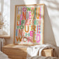 You’re In The World / Flower illustration / Nursery Art / Kids Room / Art / Print / Gifts for Her / kids / Flowers / Colour Pop / Bright