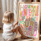 You’re In The World / Flower illustration / Nursery Art / Kids Room / Art / Print / Gifts for Her / kids / Flowers / Colour Pop / Bright
