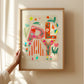 Flower Play / Flower illustration / Eco / Nursery Art / Kids Room / Art / Print / Gifts for Her / kids / Flowers / Colour Pop / Bright