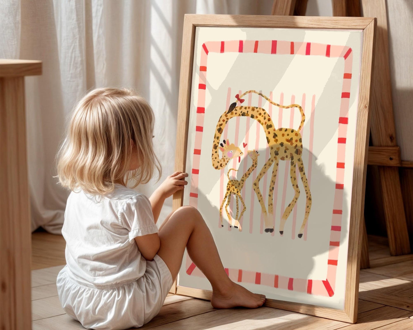 Gertie Giraffe / Animal illustration / Giraffe / Nursery Art / Kids Room / Art / Print / Gifts for kids / kids / Jungle / Colour / Bright