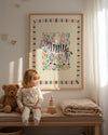 Zara Zebra / Animal illustration / Zebra / Nursery Art / Kids Room / Art / Print / Gifts for kids / kids / Jungle / Colour Pop / Bright