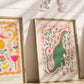 Floral Dino / Girls Dinosaur Print / Pink Dino / Nursery Art / Kids Room / Art / Print / Gifts for Her / kids / Rainbow / Colour Pop /