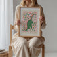Floral Dino / Girls Dinosaur Print / Pink Dino / Nursery Art / Kids Room / Art / Print / Gifts for Her / kids / Rainbow / Colour Pop /